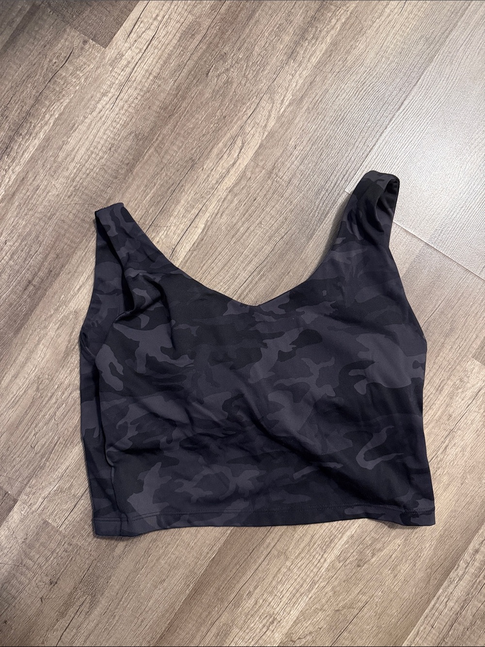 IWA COMPANY Black Camouflage Scoop Neck Bralette